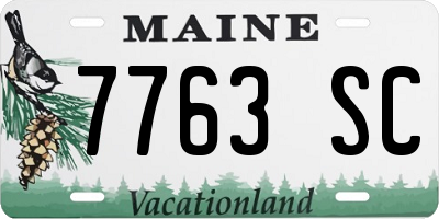 ME license plate 7763SC