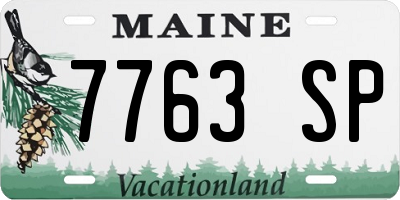 ME license plate 7763SP