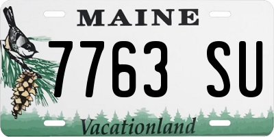 ME license plate 7763SU
