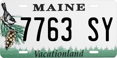 ME license plate 7763SY