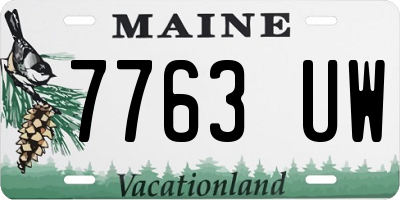 ME license plate 7763UW