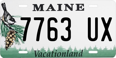 ME license plate 7763UX