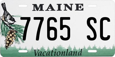 ME license plate 7765SC
