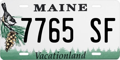 ME license plate 7765SF