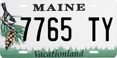 ME license plate 7765TY