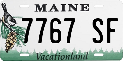 ME license plate 7767SF