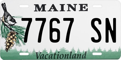 ME license plate 7767SN