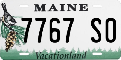 ME license plate 7767SO