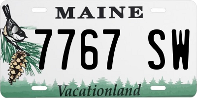 ME license plate 7767SW