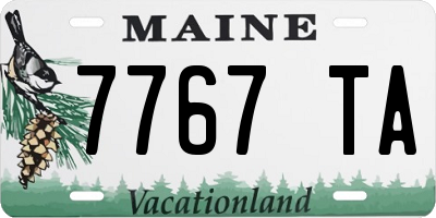 ME license plate 7767TA