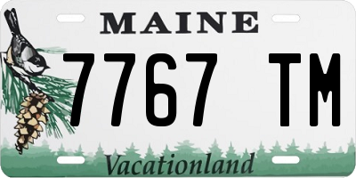 ME license plate 7767TM