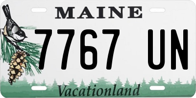 ME license plate 7767UN