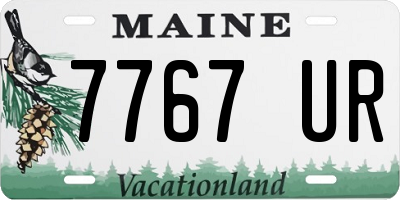 ME license plate 7767UR