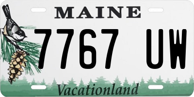 ME license plate 7767UW