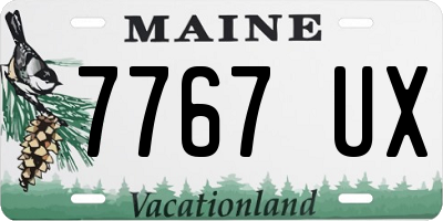 ME license plate 7767UX