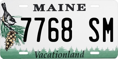 ME license plate 7768SM