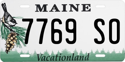 ME license plate 7769SO
