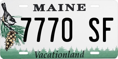 ME license plate 7770SF