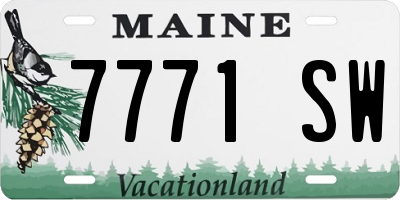 ME license plate 7771SW