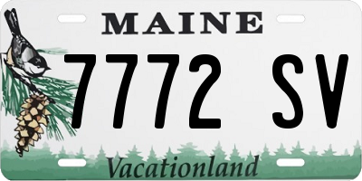 ME license plate 7772SV