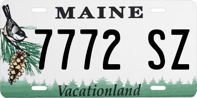 ME license plate 7772SZ