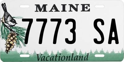 ME license plate 7773SA