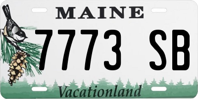 ME license plate 7773SB