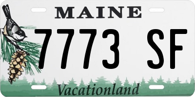 ME license plate 7773SF