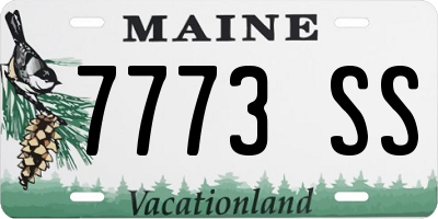 ME license plate 7773SS