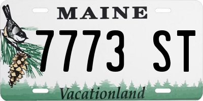 ME license plate 7773ST
