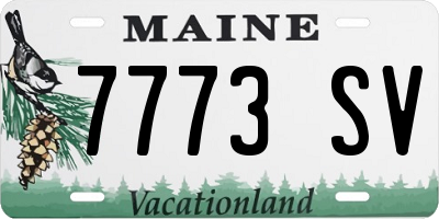 ME license plate 7773SV