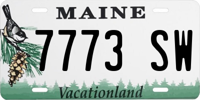 ME license plate 7773SW