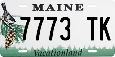 ME license plate 7773TK