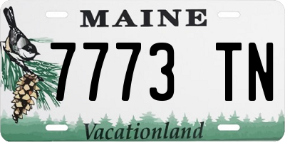 ME license plate 7773TN