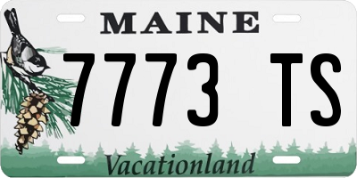 ME license plate 7773TS