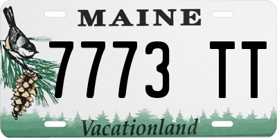 ME license plate 7773TT