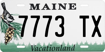 ME license plate 7773TX