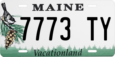 ME license plate 7773TY