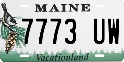 ME license plate 7773UW