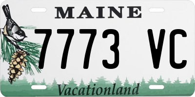 ME license plate 7773VC