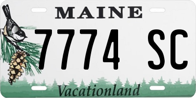 ME license plate 7774SC