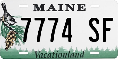 ME license plate 7774SF