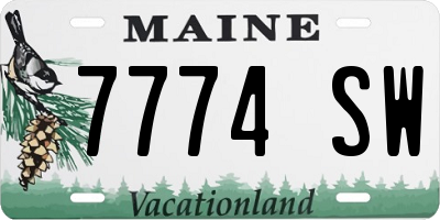 ME license plate 7774SW