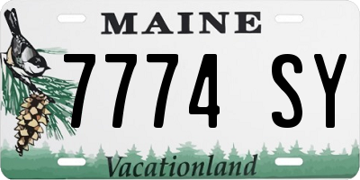 ME license plate 7774SY