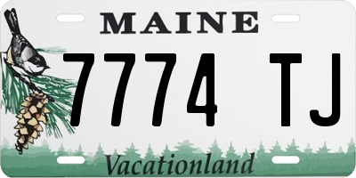 ME license plate 7774TJ