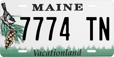 ME license plate 7774TN