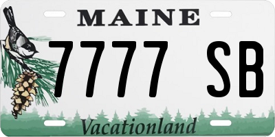 ME license plate 7777SB