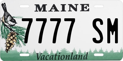 ME license plate 7777SM