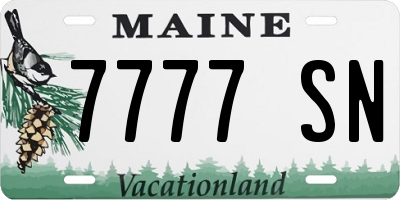 ME license plate 7777SN