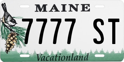 ME license plate 7777ST